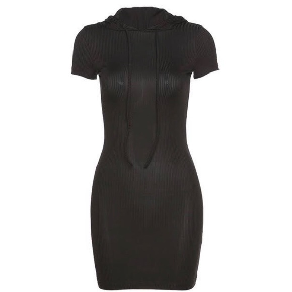 BUNDLE DEAL‼️NWT BLACK HOODED DRESS - Picture 2 of 11